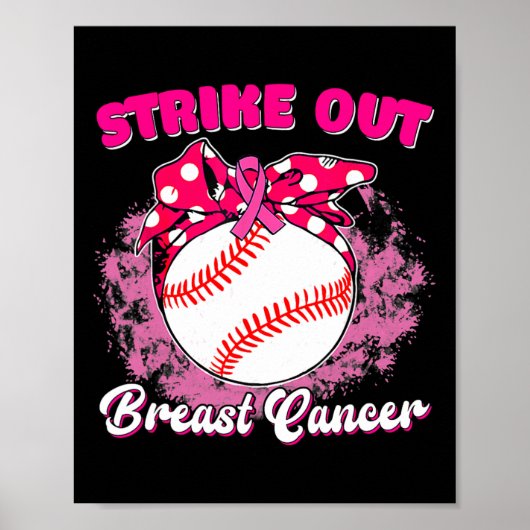 Breekkankerbewustmaking Baseball Fight Poster (Voorkant)