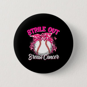 Breekkankerbewustmaking Baseball Fight Ronde Button 5,7 Cm