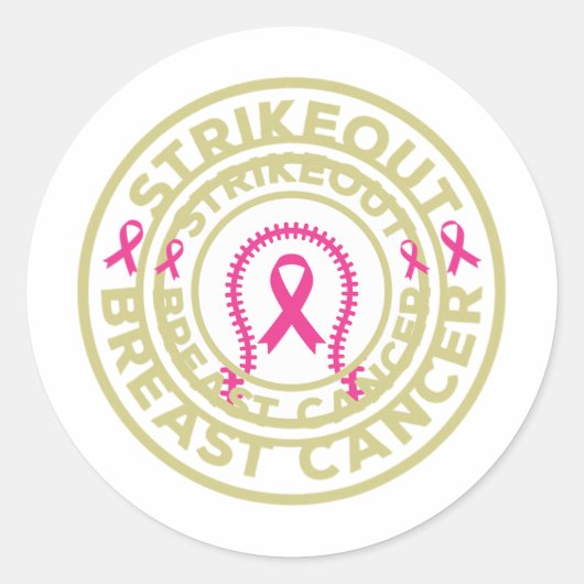 Breekkankerbewustmaking Baseball Fight Ronde Sticker (Voorkant)