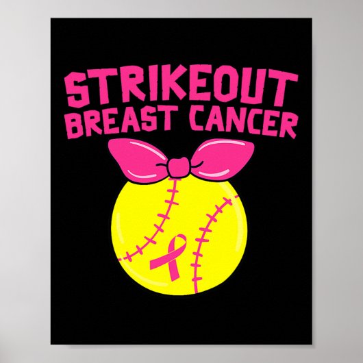 Breekkankerbewustzijnsveld Softball Fight Poster (Voorkant)