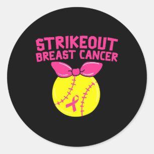 Breekkankerbewustzijnsveld Softball Fight Ronde Sticker