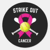 Breekkankerbewustzijnsveld Softball Fight Ronde Sticker (Voorkant)
