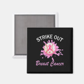 Breekkankerwaarschuwing Baseball Pink R Magneet (Voorkant / Achterkant)