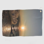 Breekwater in Kroatië: prachtige zonsondergang Golfhanddoek (Horizontaal)