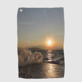 Breekwater in Kroatië: prachtige zonsondergang Golfhanddoek (Voorkant)