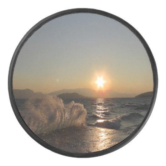 Breekwater in Kroatië: prachtige zonsondergang Hockey Puck (Voorkant)