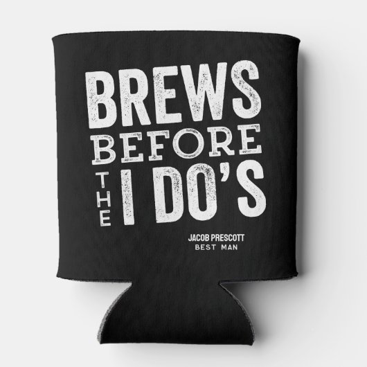 Breeuten voor ik de bierbruiloft gepersonaliseerd  blikjeskoeler (Achterkant)