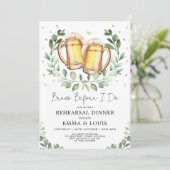 Breeuten voor ik Greenery Rehearsal Dinner Kaart (Staand voorkant)