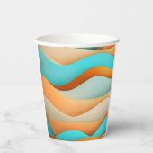 Breeze & Blush Paper Cup–Zachte Abstracte Verfriss Papieren Bekers (Achterkant)