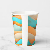 Breeze & Blush Paper Cup–Zachte Abstracte Verfriss Papieren Bekers (Links)