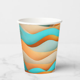 Breeze & Blush Paper Cup–Zachte Abstracte Verfriss Papieren Bekers