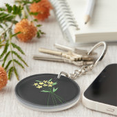 "Breeze in Bloom" – Met de Hand Getekende Bloemens Sleutelhanger (Voorkant Rechts)