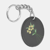 "Breeze in Bloom" – Met de Hand Getekende Bloemens Sleutelhanger (Voorkant Links)