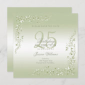 Breezeway Decoration 25th Birthday Save The Date (Voorkant / Achterkant)