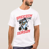 Breezin 'het seizoen Sneeuwman Kerstmis T-shirt (Voorkant)