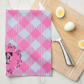 "Breezy Blue, Hot Pink" Gingham Theedoek (Quarter Fold)