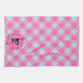"Breezy Blue, Hot Pink" Gingham  Theedoek (Horizontaal)