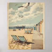 Breezy Days in Brighton – British Seaside Coastal Poster (Voorkant)