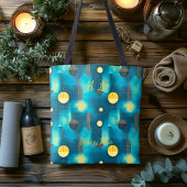 Breezy Flow Abstract – Blauw, Geel en Zwart Tote Bag