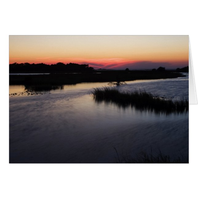 Breezy Gulf Sunset Blank Card (Voorkant Horizontaal)