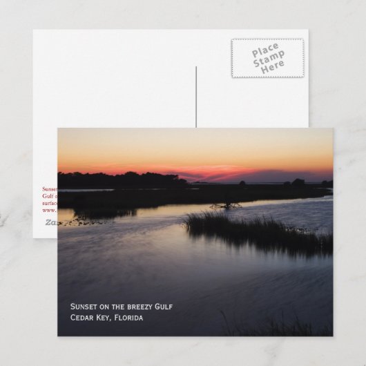 Breezy Gulf Sunset Briefkaart (Voorkant / Achterkant)