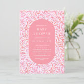 Breezy Leaf Baby shower Invitation Kaart (Staand voorkant)