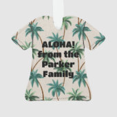 Breezy Palm Trees op Faux Grasscloth - Groen Ornament (achterkant)