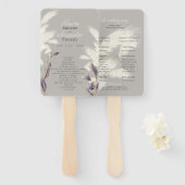 Breezy Pampas Grass Wedding Programme Handwaaier (Voorkant en achterkant)
