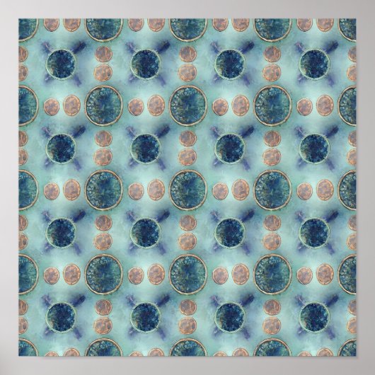 Breezy Patina Wallpaper with Ethereal Mist Texture Poster (Voorkant)