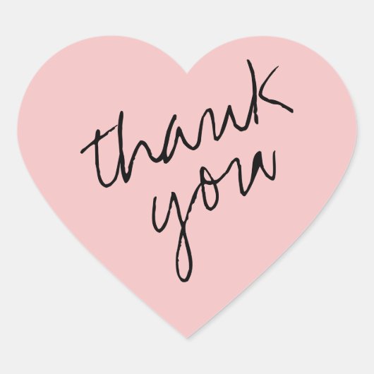 Breezy Pink Heart Dank u Sticker (Voorkant)