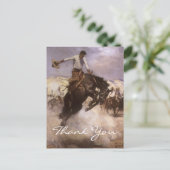 Breezy Riding van WHD Koerner, Vintage Cowboys Briefkaart (Staand voorkant)