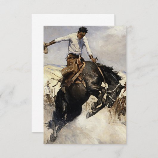 "Breezy Riding" Westerne kunst van WHD Koerner Bedankkaart (Voorkant / Achterkant)