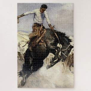 "Breezy Riding" Westerne kunst van WHD Koerner Legpuzzel