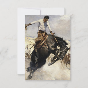 “Breezy Riding” Westerse kunst van WHD Koerner Bedankkaart