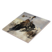 “Breezy Riding” Westerse kunst van WHD Koerner Tegeltje (Zijkant)
