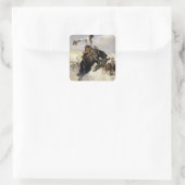 “Breezy Riding” Westerse kunst van WHD Koerner Vierkante Sticker (Tas)