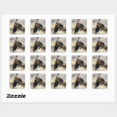 “Breezy Riding” Westerse kunst van WHD Koerner Vierkante Sticker (Vel)