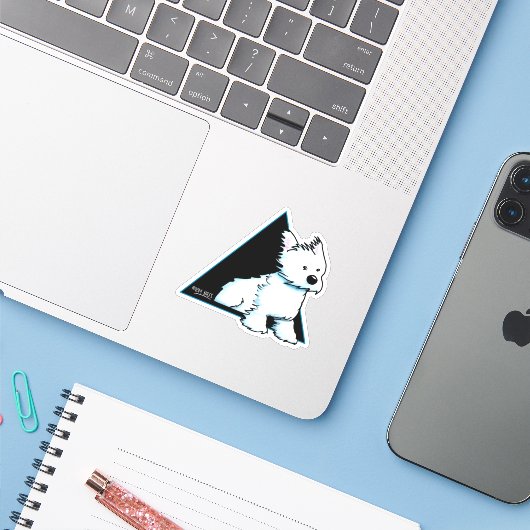 Breezy WESTIE Sticker (Laptop met iPhone)