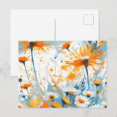 Breezy Wildflower Field in het Sinaasappel Briefkaart (Voorkant / Achterkant)