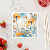 Breezy Wildflower Field in het Sinaasappel Servet (Insitu)