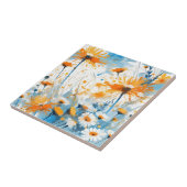 Breezy Wildflower Field in het Sinaasappel Tegeltje (Zijkant)