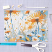 Breezy Wildflower Field in het Sinaasappel Tissuepapier (Craft)