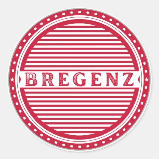 Bregenz City Pride Emblem – Austria Identity Ronde Sticker (Voorkant)