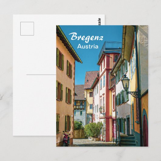 Bregenz in Oostenrijk Het Briefkaart van de oude s (Voorkant / Achterkant)