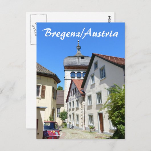 Bregenz in Oostenrijk Oude Stad Briefkaart (Voorkant / Achterkant)
