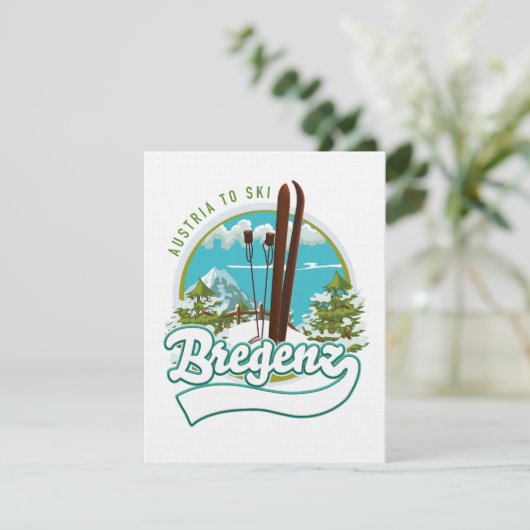 Bregenz Oostenrijk om te skiën logo (Staand voorkant)