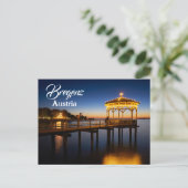 Bregenz Pier bij zonsondergang in Oostenrijk Briefkaart (Staand voorkant)