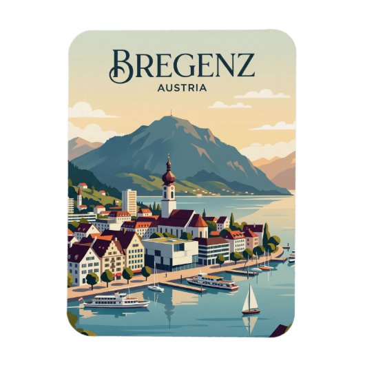 Bregenz Silhouette Oostenrijk Magneet (Verticaal)
