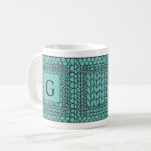 BREI AVERECHTS TURQUOISE Witte Mok + Initiaal (Voorkant links)
