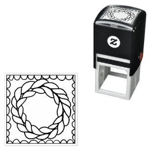 BREI CIRKEL 1.5" vierkante zelfinkende rubberen st Zelfinktende Stempel